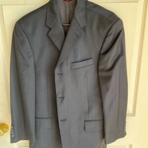 Vintage PIERRE CARDIN Mens Dark Gray Pinstripe Blazer Sport Coat Jacket 42S 36W
